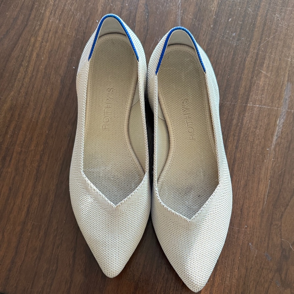 Rothy's The Point Ecru Flats Size 8 - image 1